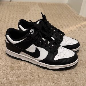 Nike Men's Dunk Low Black and White Sneakers